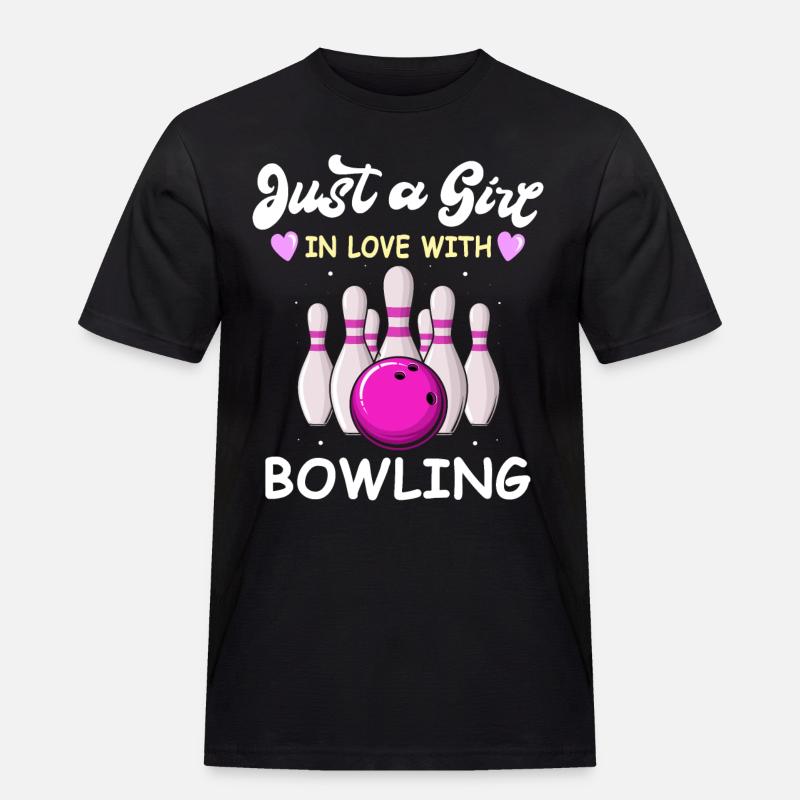 Bowling Bowler - Männer Workwear T-Shirt - Schwarz