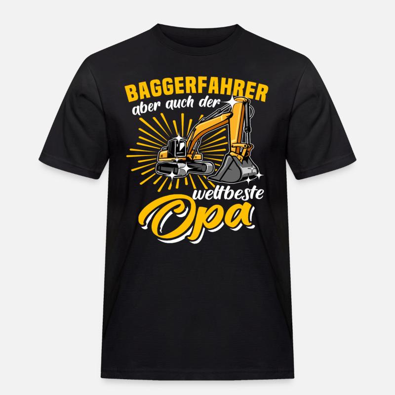 Opa Baggerfahrer - Männer Workwear T-Shirt - Schwarz