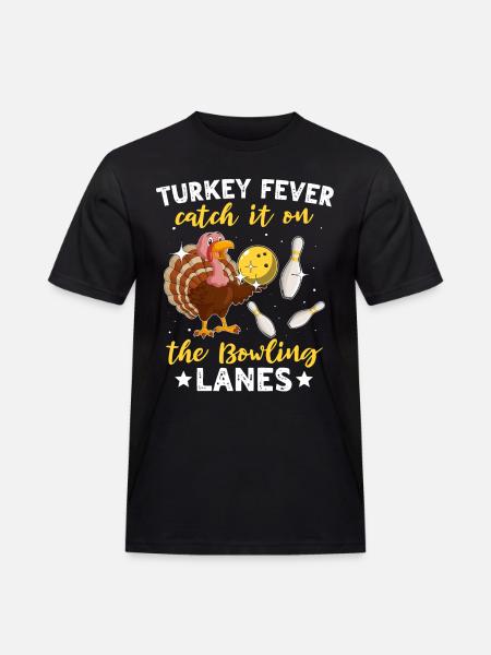 Bowler Turkey Thanksgiving - Men's Workwear T-Shirt - black