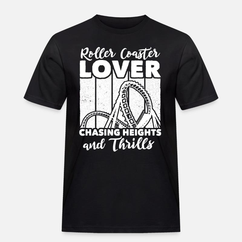 Roller Coaster - Männer Workwear T-Shirt - Schwarz