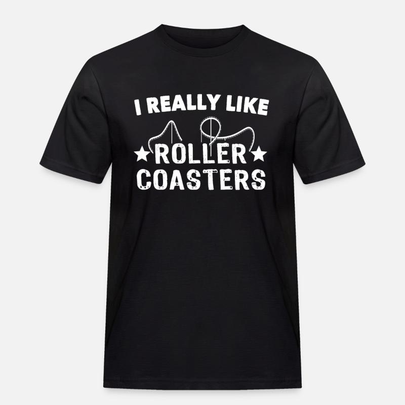 Roller Coaster - Männer Workwear T-Shirt - Schwarz