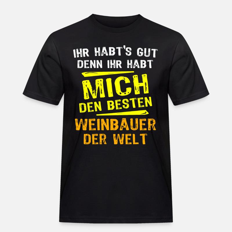 Weinbauer Geschenk - Männer Workwear T-Shirt - Schwarz