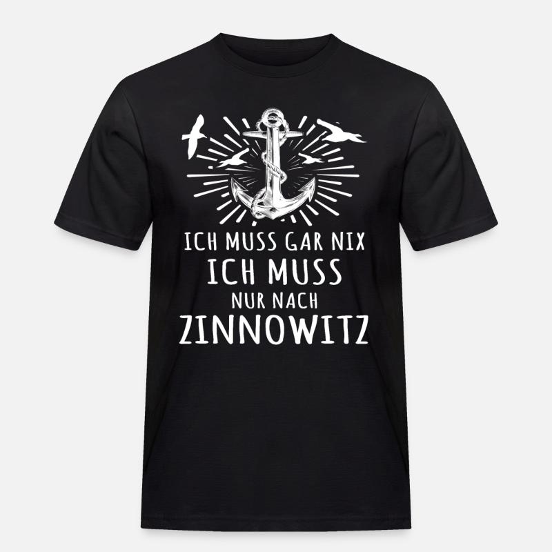 Zinnowitz - Männer Workwear T-Shirt - Schwarz
