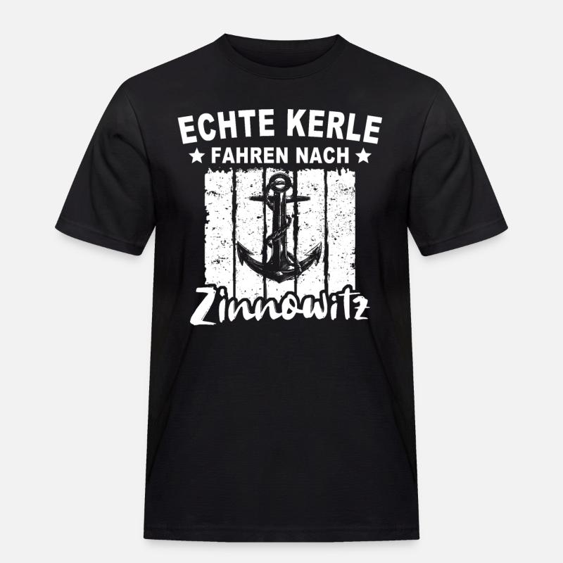 Zinnowitz - Männer Workwear T-Shirt - Schwarz