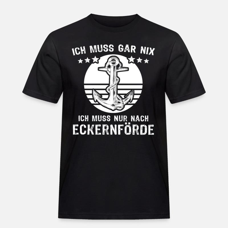 Eckernförde - Männer Workwear T-Shirt - Schwarz