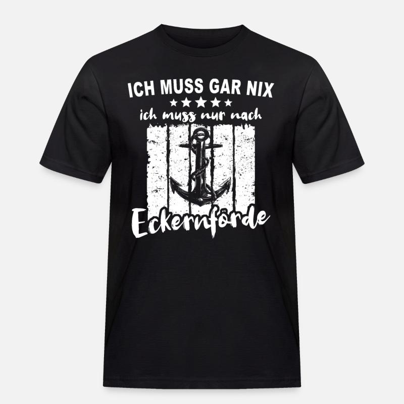 Eckernförde - Männer Workwear T-Shirt - Schwarz