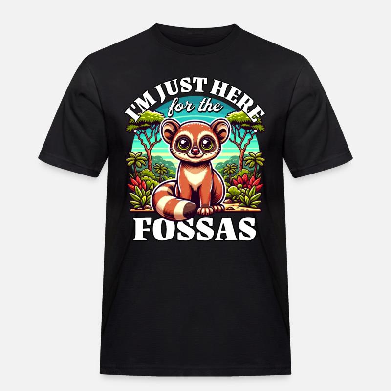 Fossas - Männer Workwear T-Shirt - Schwarz