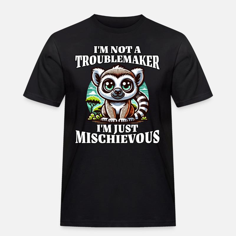 Lemur Spruch - Männer Workwear T-Shirt - Schwarz