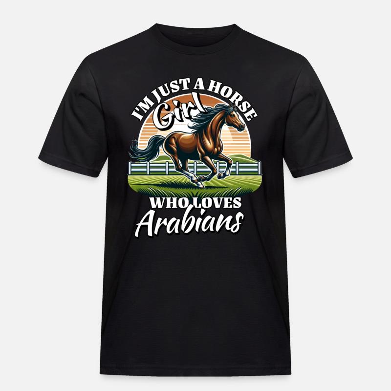 Araber Pferde Mädchen - Männer Workwear T-Shirt - Schwarz