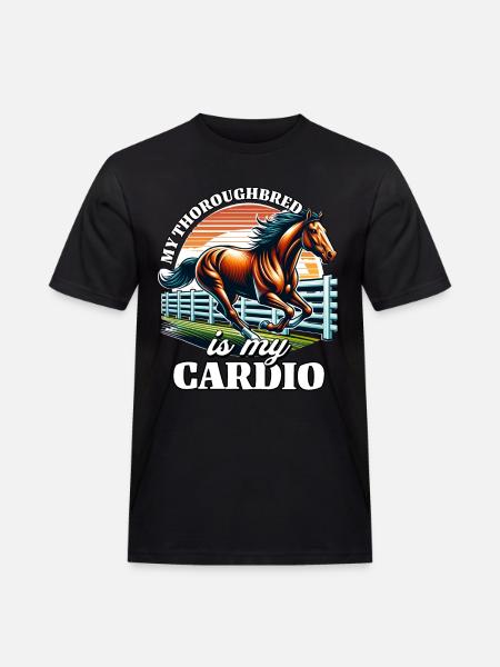 Thoroughbred Cardio - Männer Workwear T-Shirt - Schwarz