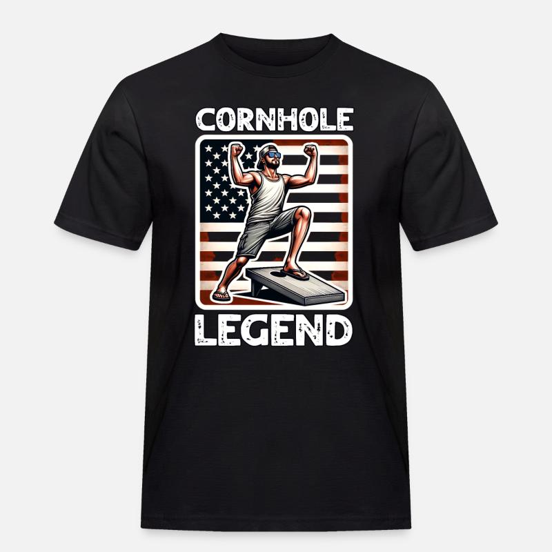 Cornhole - Männer Workwear T-Shirt - Schwarz