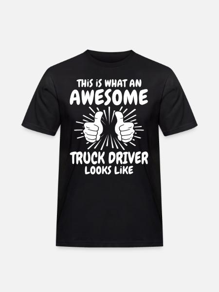 LKW Fahrer - Männer Workwear T-Shirt - Schwarz