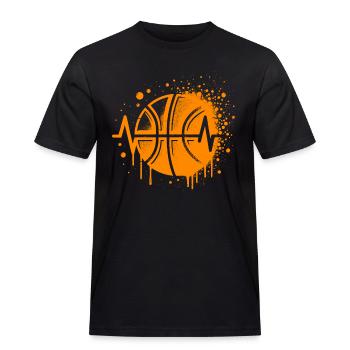 Basketball Herzlinie - Männer Workwear T-Shirt - Schwarz - Vorne - AI Model Male 178 light (178cm)