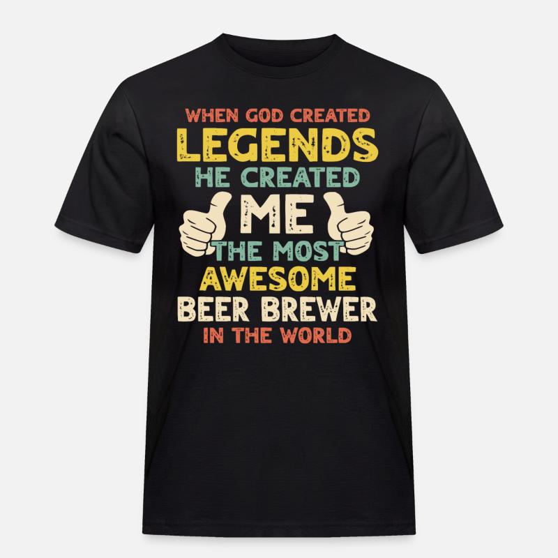 Bierbrauer - Männer Workwear T-Shirt - Schwarz