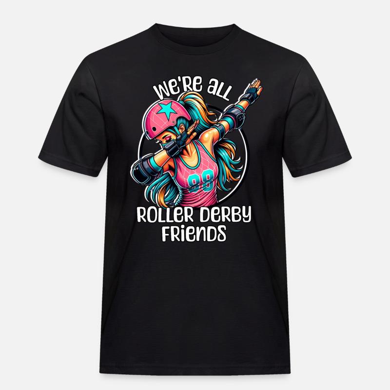 Roller Derby Sprüche - Männer Workwear T-Shirt - Schwarz
