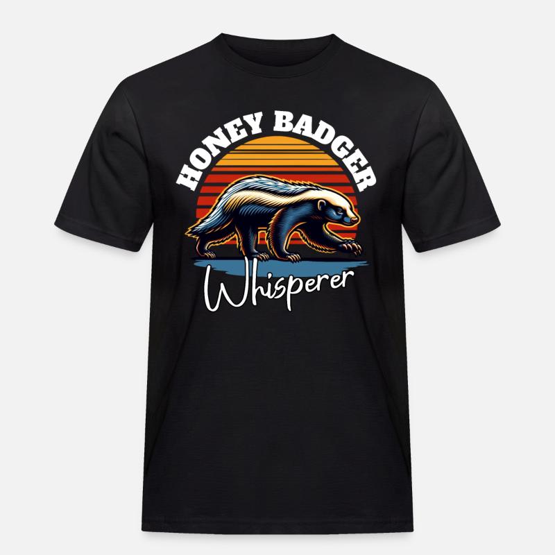 Honigdachs Flüsterer - Männer Workwear T-Shirt - Schwarz