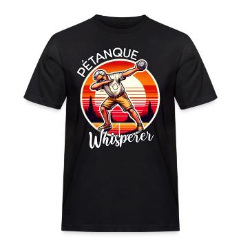 Petanque Whisperer - Men's Workwear T-Shirt - black - Front - AI Model Male 178 light (178cm)