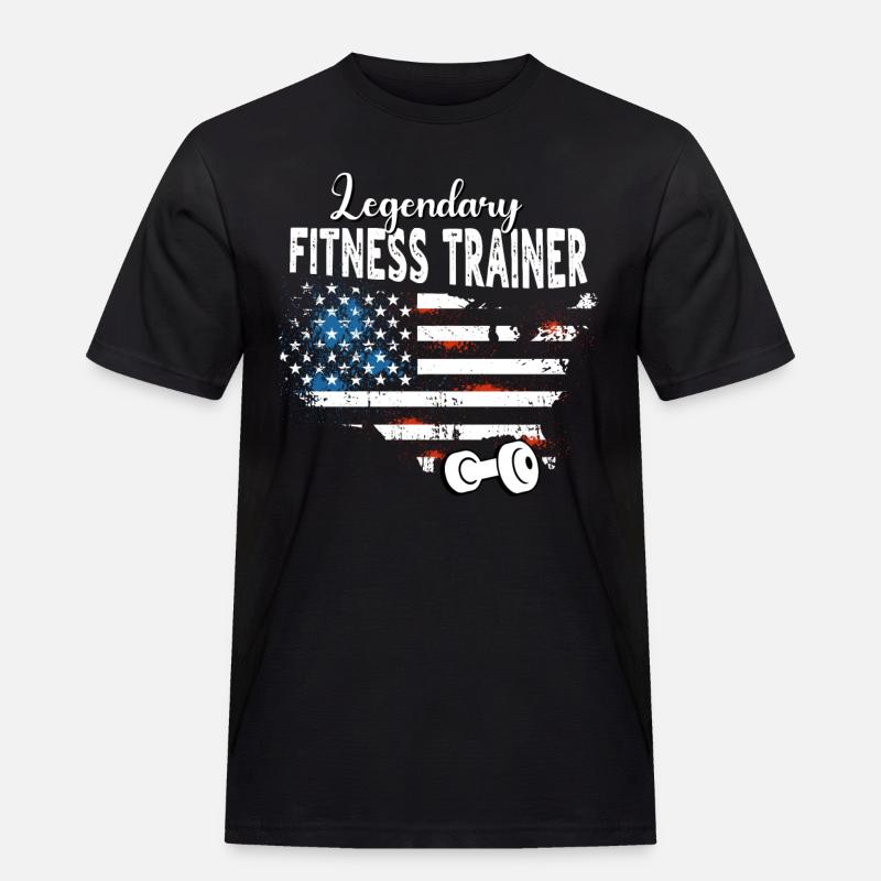 Fitnesstrainer US - Männer Workwear T-Shirt - Schwarz