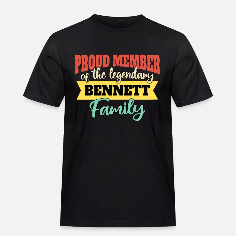 Name Bennett - Männer Workwear T-Shirt - Schwarz