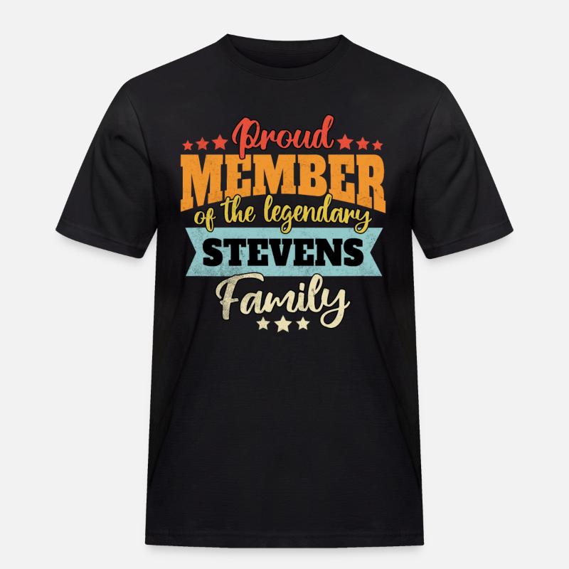Name Stevens - Männer Workwear T-Shirt - Schwarz