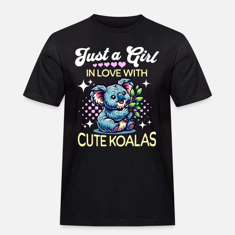Koala Mädchen - Männer Workwear T-Shirt - Schwarz