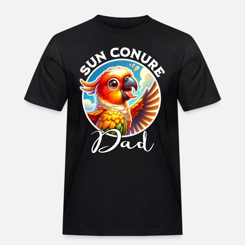 Sun Conure Dad - Männer Workwear T-Shirt - Schwarz