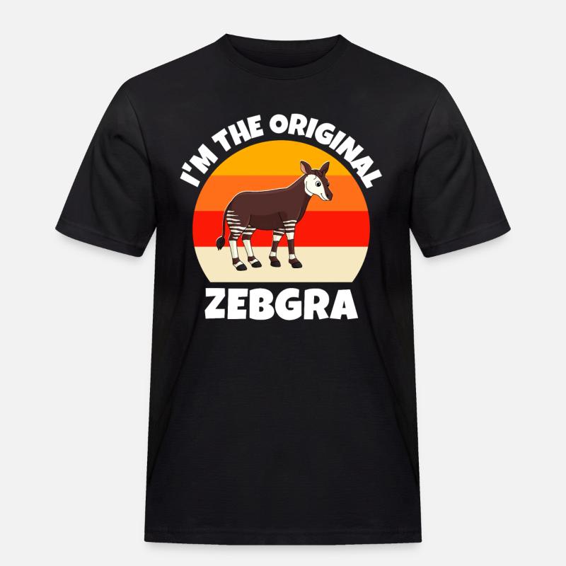 Waldgiraffe Okapi - Männer Workwear T-Shirt - Schwarz