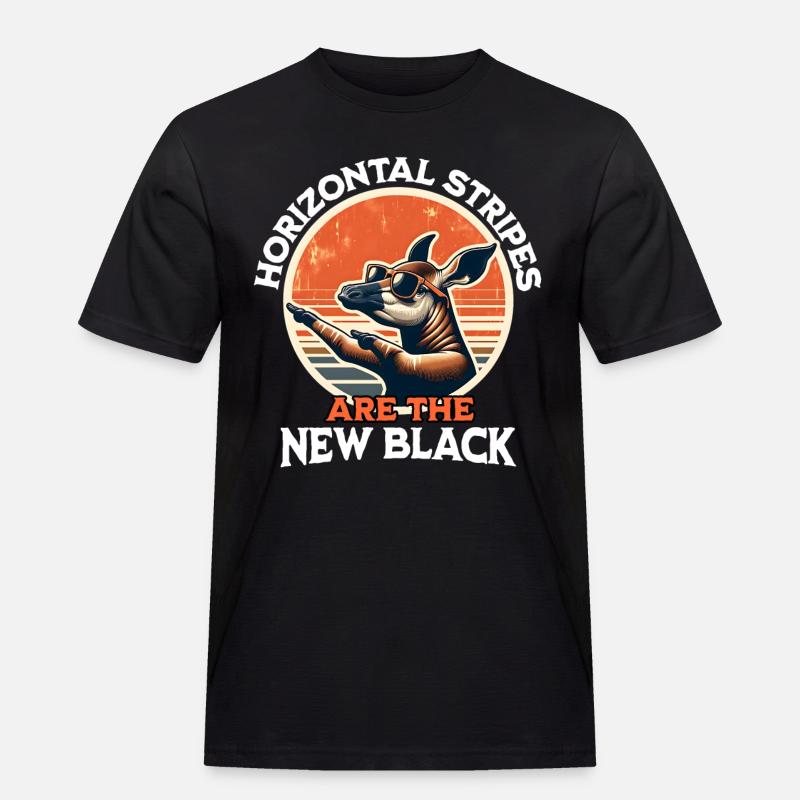 Waldgiraffe Okapi - Männer Workwear T-Shirt - Schwarz