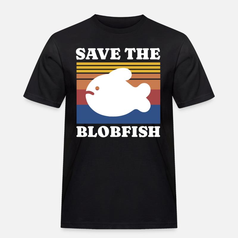 Save Blobfish - Männer Workwear T-Shirt - Schwarz