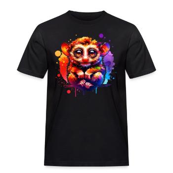 Tarsier Koboldmaki - Männer Workwear T-Shirt - Schwarz - Vorne - AI Model Male 178 light (178cm)