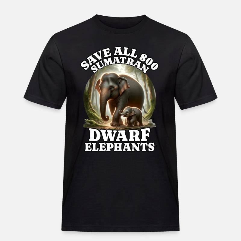 Save Dwarf Elephant - Men's Workwear T-Shirt - black