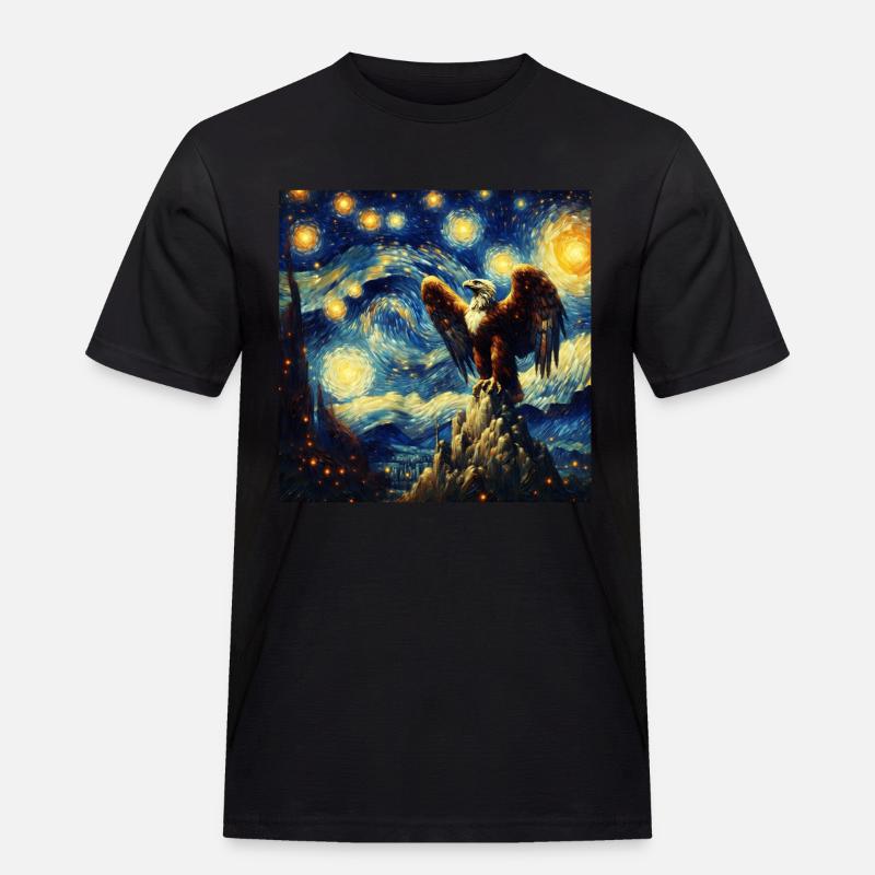 Monkey Eagle Starry Night - Men's Workwear T-Shirt - black