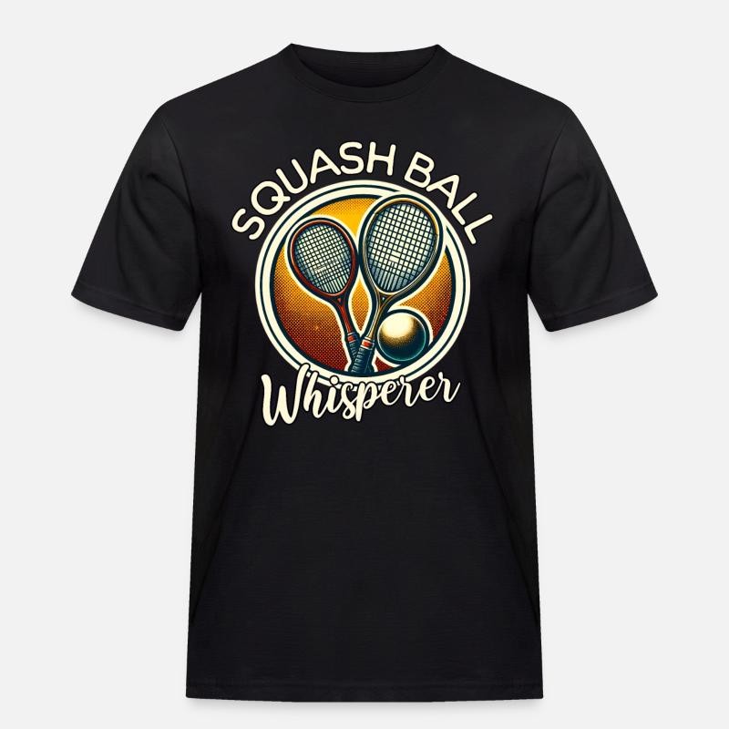 Squash Flüsterer - Männer Workwear T-Shirt - Schwarz