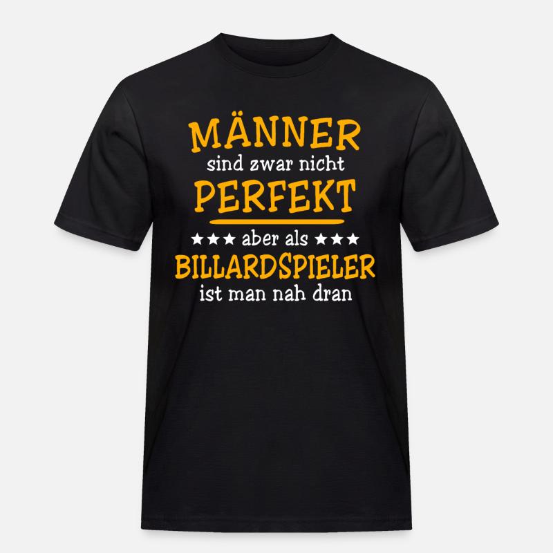 biBillardspieler Billard - Männer Workwear T-Shirt - Schwarz