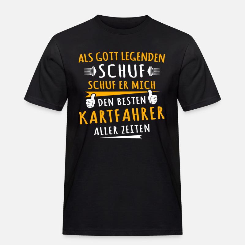 Kartfahrer - Männer Workwear T-Shirt - Schwarz