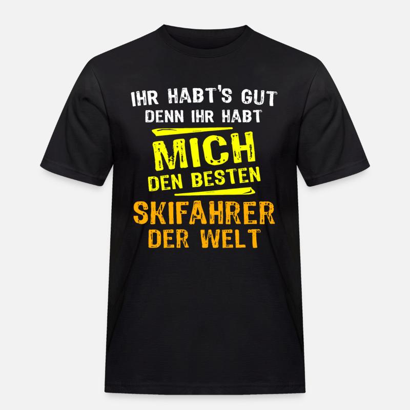 Skifahrer Geschenk - Männer Workwear T-Shirt - Schwarz