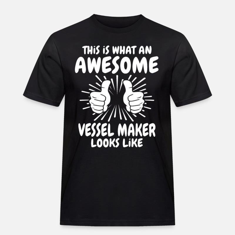 Schiffbauer - Männer Workwear T-Shirt - Schwarz