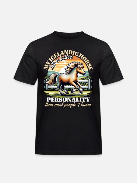Icelandic Horse Sayings - Men's Workwear T-Shirt - black