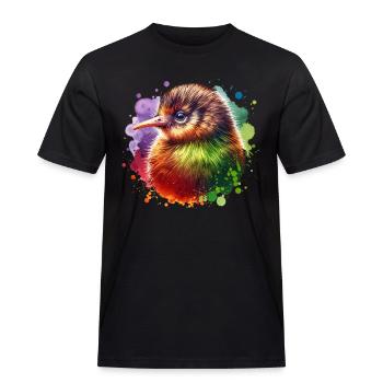 Kiwi Vogel - Männer Workwear T-Shirt - Schwarz - Vorne - AI Model Male 178 light (178cm)