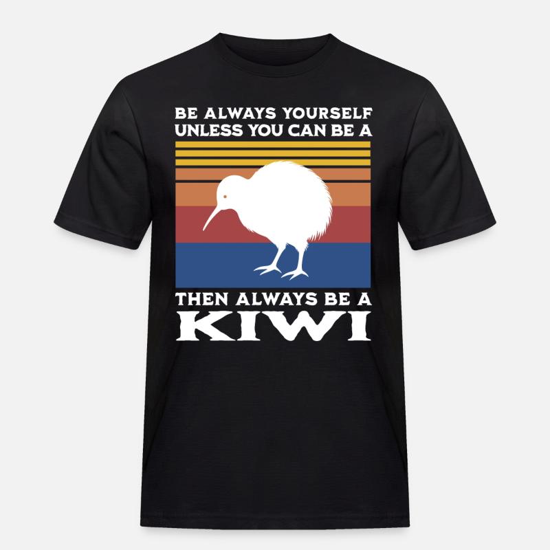 Kiwi Vogel Spruch - Männer Workwear T-Shirt - Schwarz