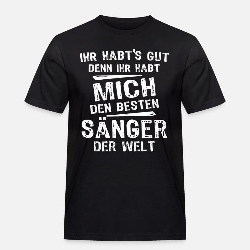 Sänger - Männer Workwear T-Shirt - Schwarz