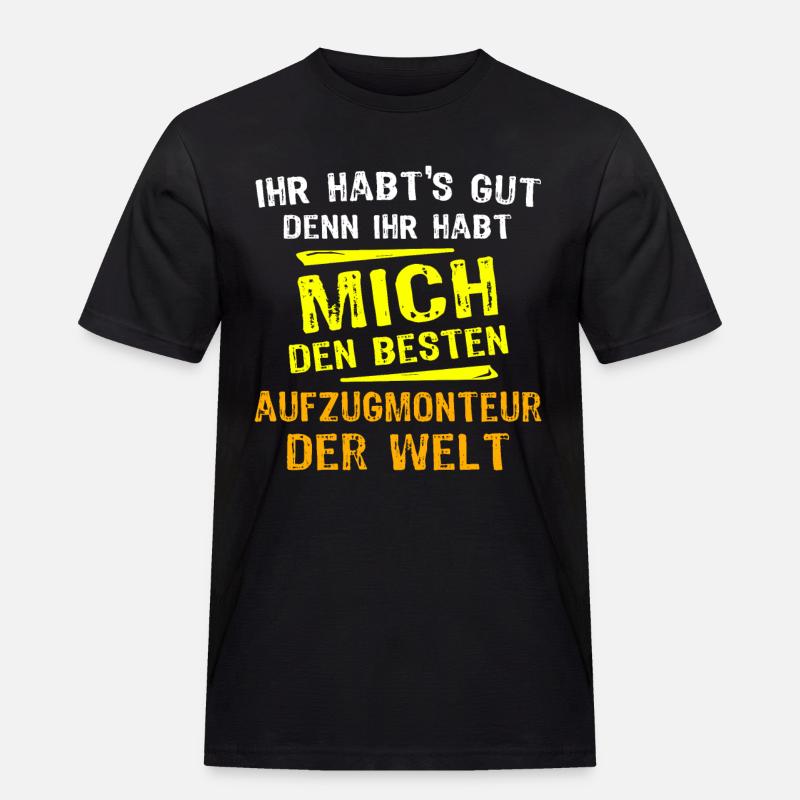 Elevator Technician Gift - Men's Workwear T-Shirt - black