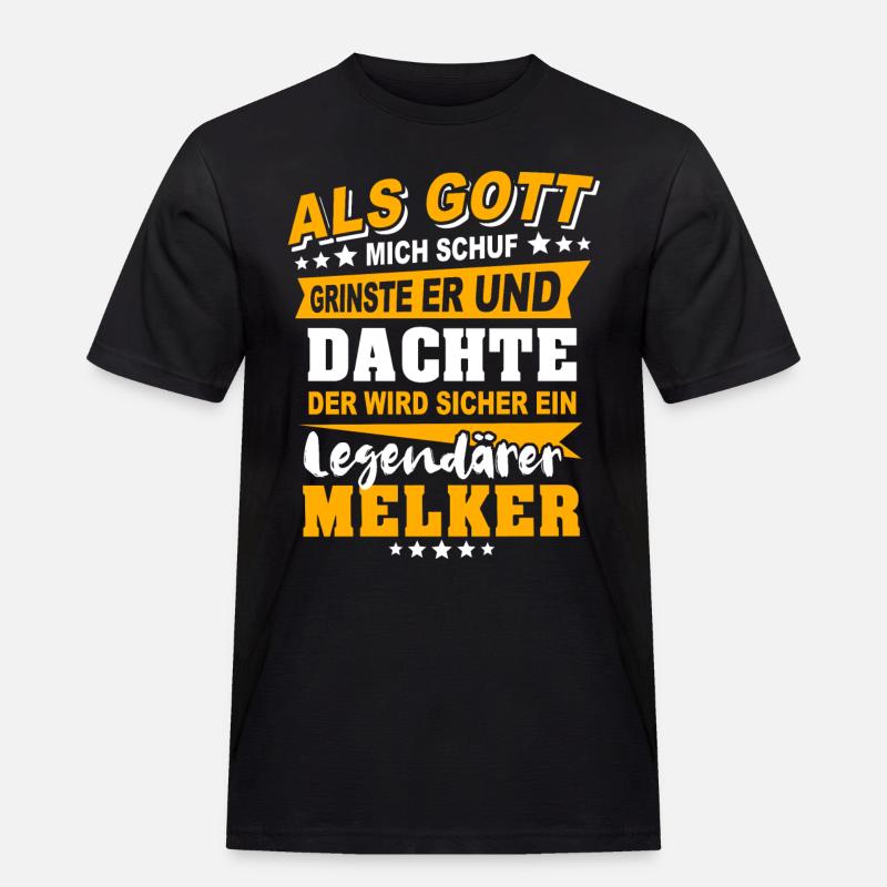Melker Sprüche - Männer Workwear T-Shirt - Schwarz