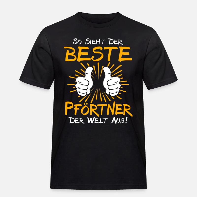 Pförtner Geschenkidee - Männer Workwear T-Shirt - Schwarz