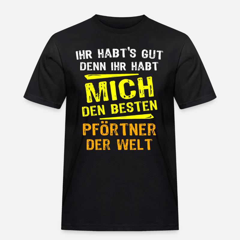 Pförtner Geschenk - Männer Workwear T-Shirt - Schwarz