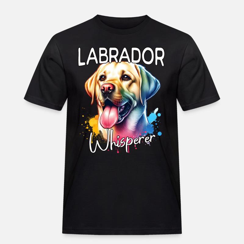 Labrador Flüsterer - Männer Workwear T-Shirt - Schwarz