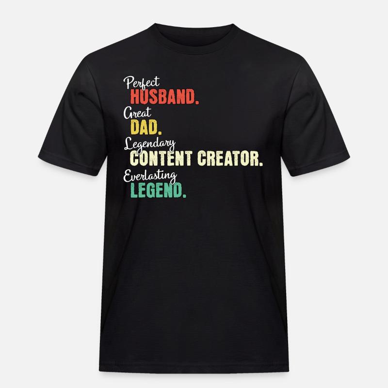 Content Creator Papa - Männer Workwear T-Shirt - Schwarz