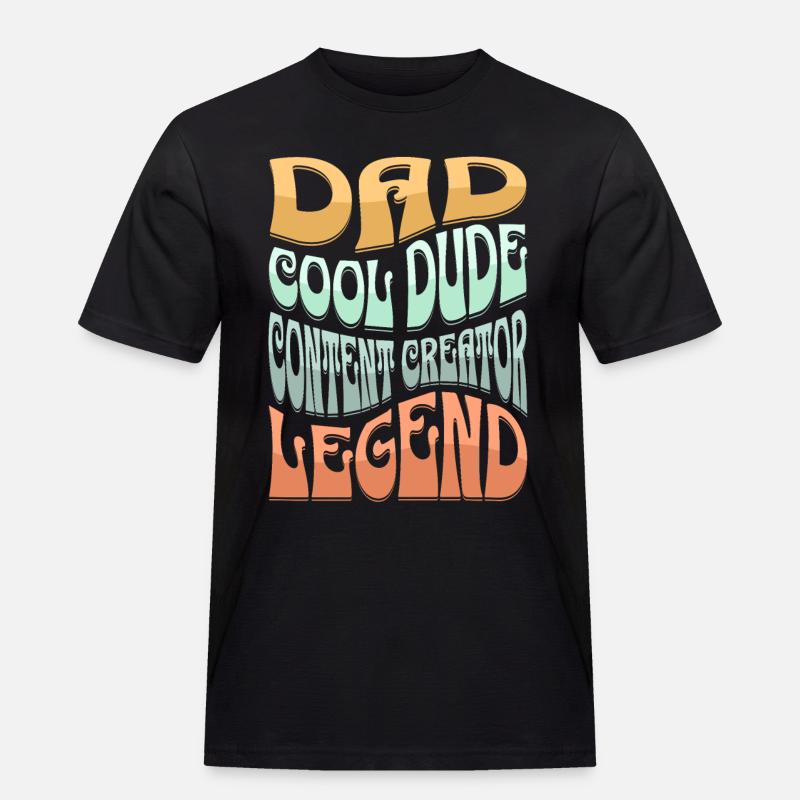 Papa Content Creator - Männer Workwear T-Shirt - Schwarz