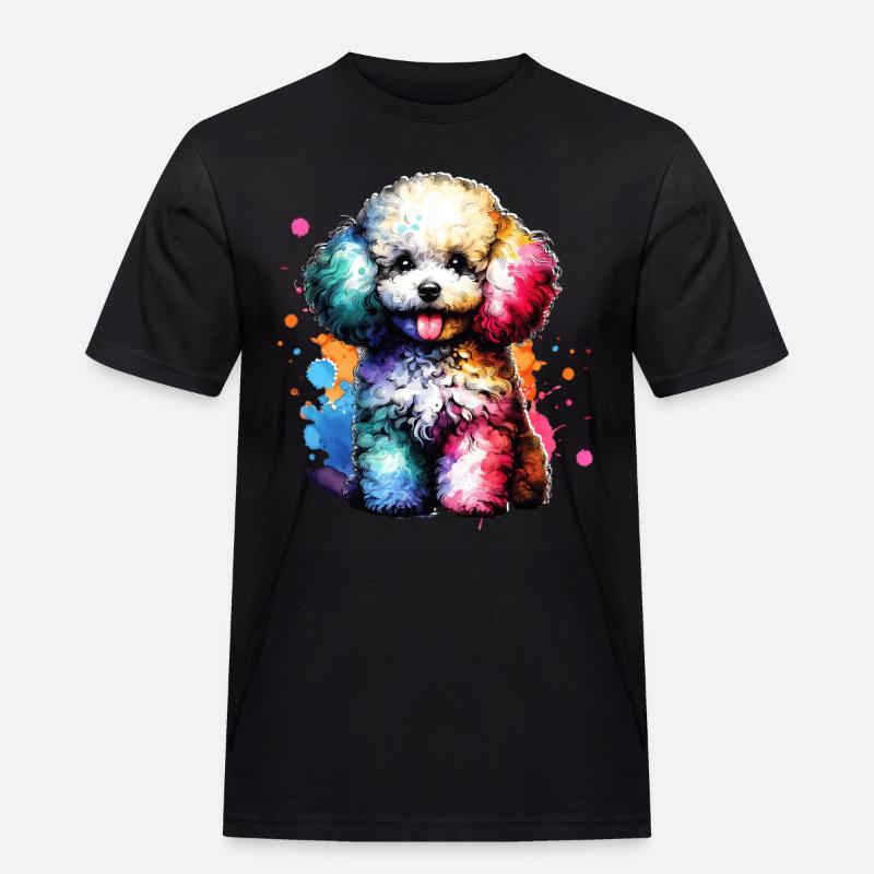 Pudel Geschenk - Männer Workwear T-Shirt - Schwarz