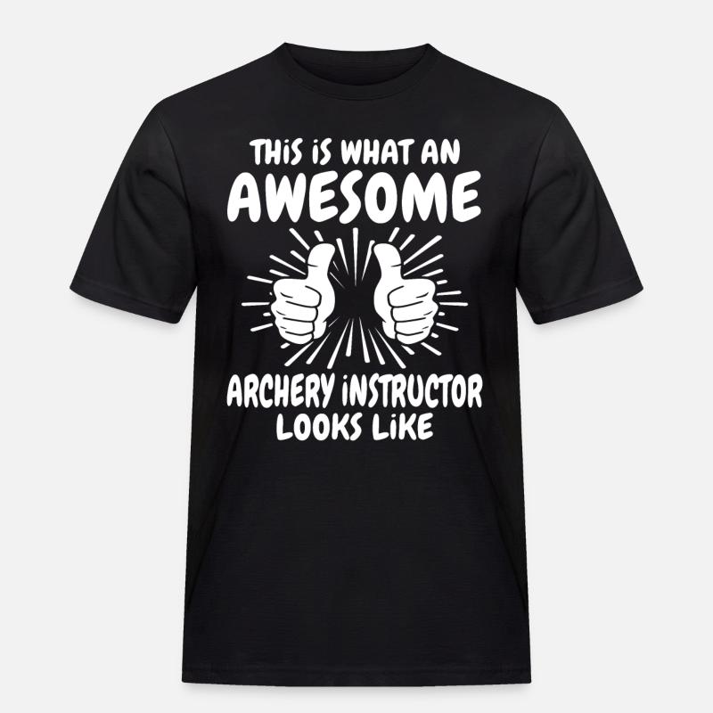 Trainer Bogenschiessen - Männer Workwear T-Shirt - Schwarz
